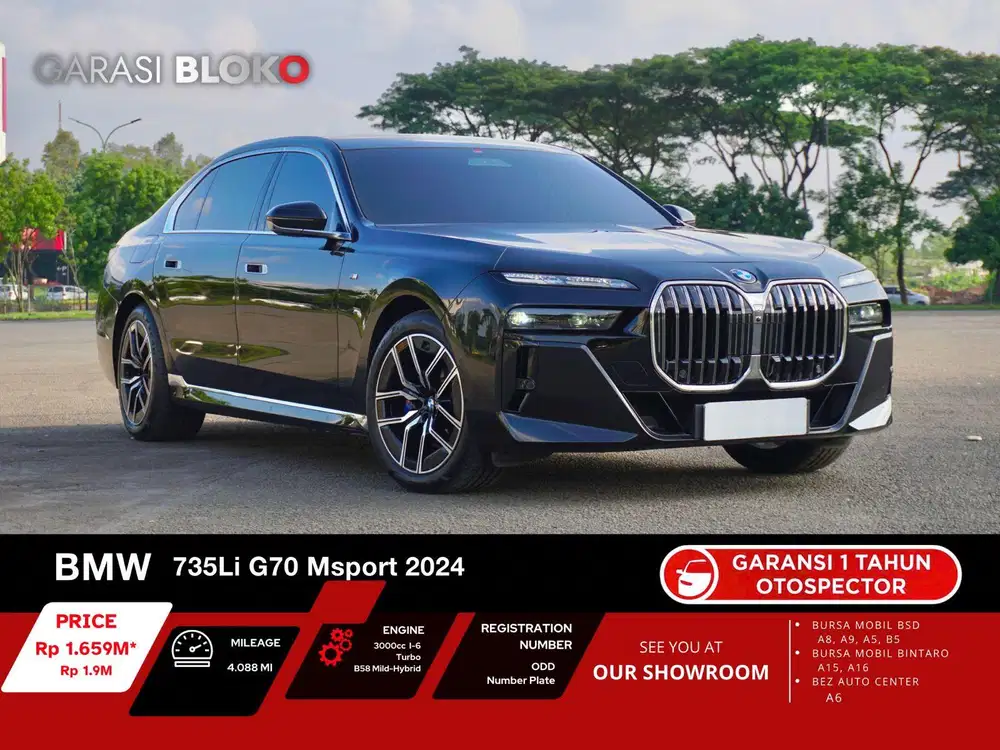 (Odo 4rb Warranty ON) BMW 735i G70 MSport Mild-Hybrid 2023 / 2024