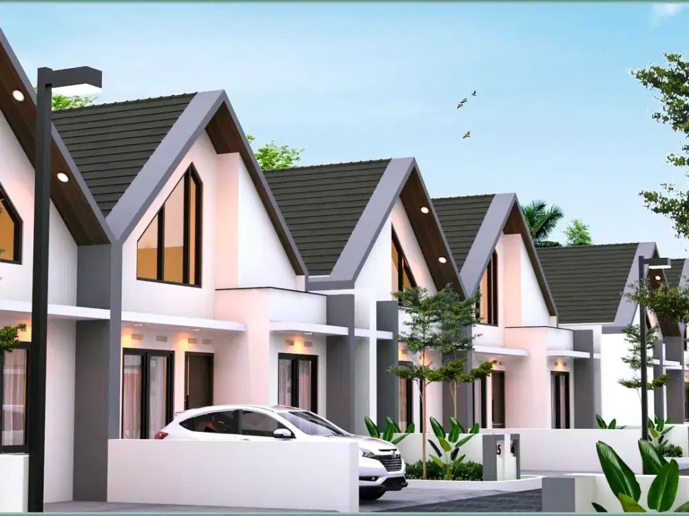 Rumah Dijual Sleman Nuansa Villa One Gate System Dekat Pasar Gamping