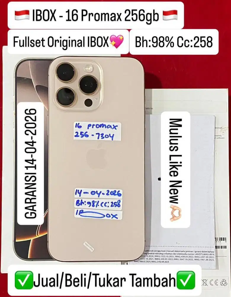 Iphone 16 Promax 256 Dessert IBOX
