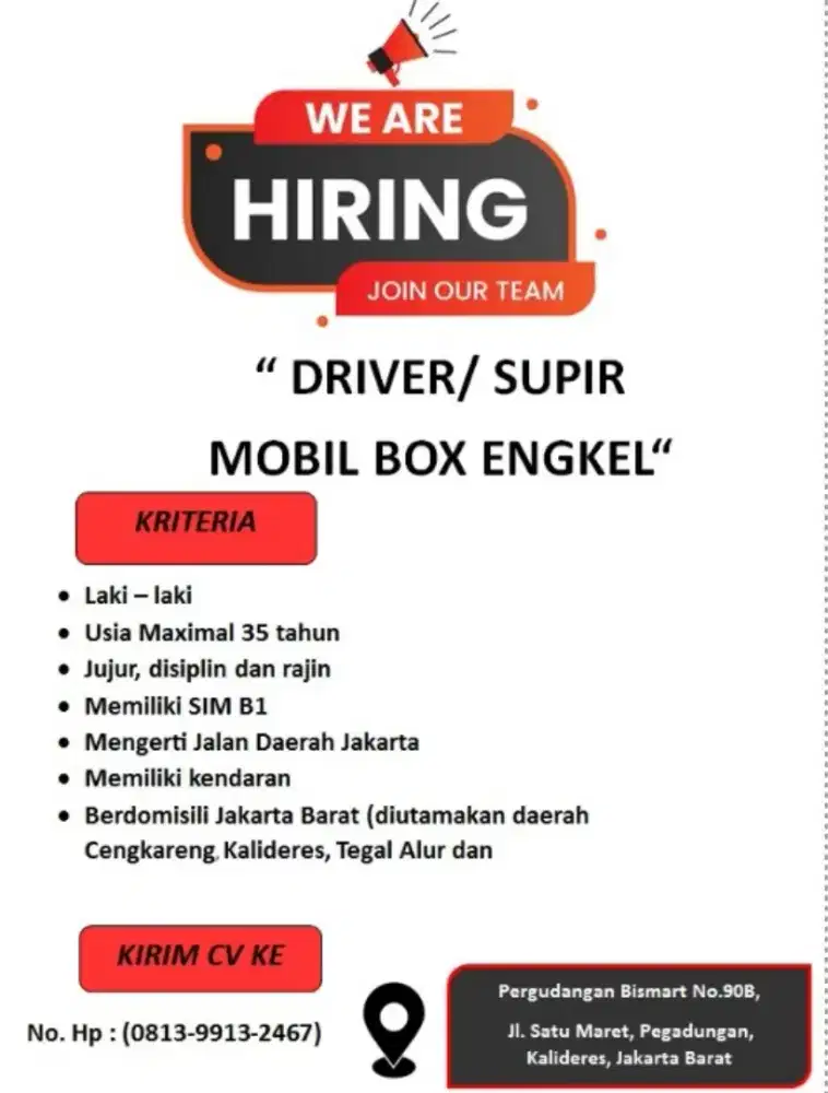 Lowongan kerja supir