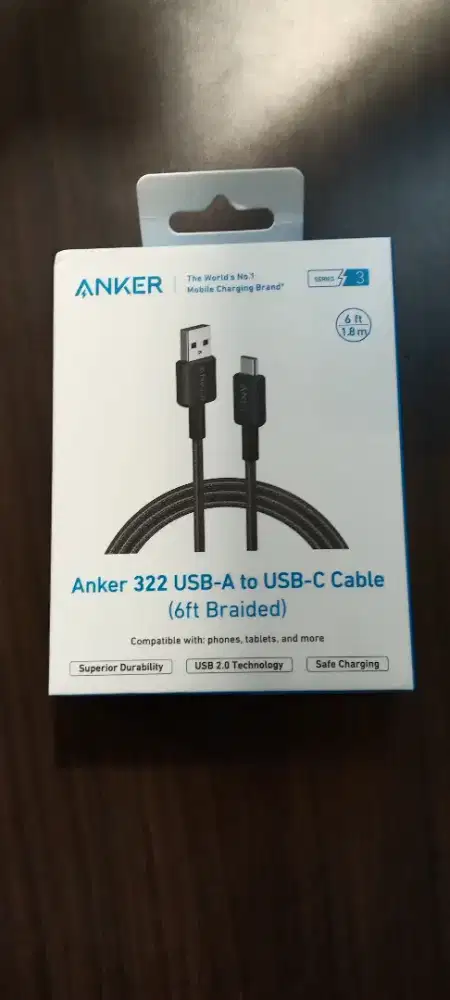 Anker 322 Kabel Charger USB Type A to C Nylon Cable 6FT - A81H6H11