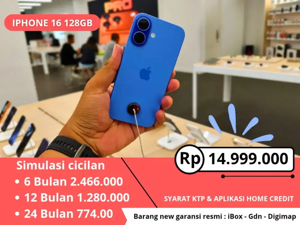 CICILAN IPHONE 16 128GB IBOX MODAL KTP