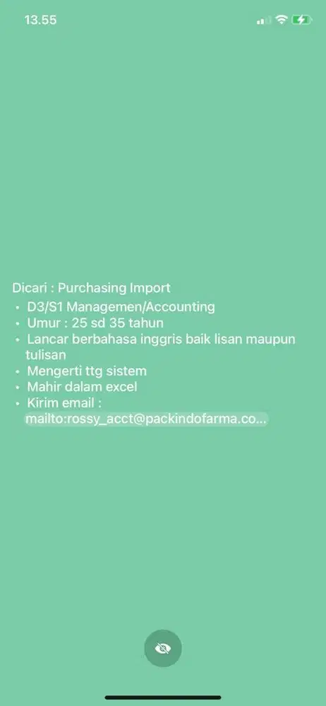 Dicari posisi purchasing import