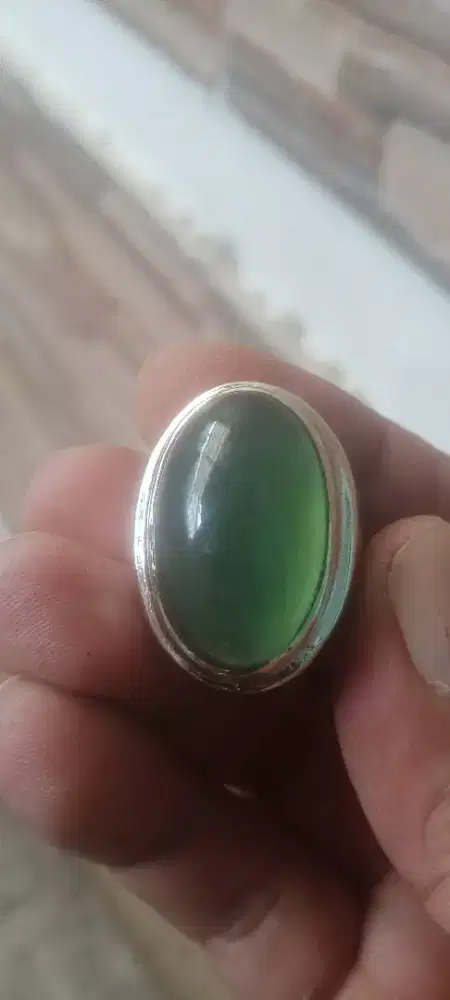 Batu green serpentine giwang natural