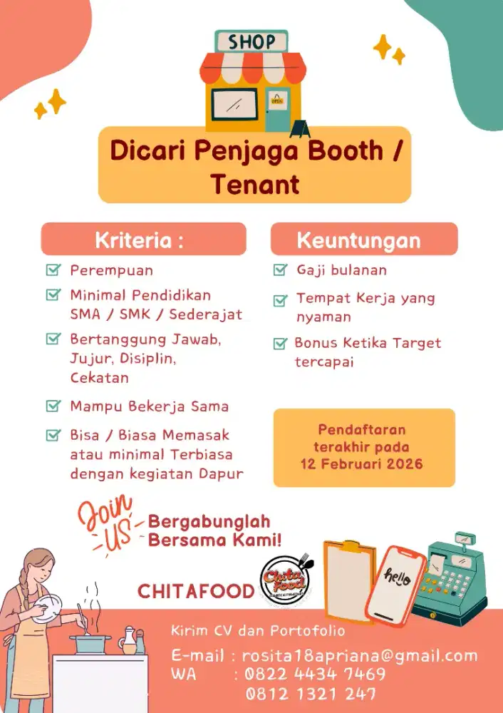 Dibutuhkan Penjaga Booth / Tenant