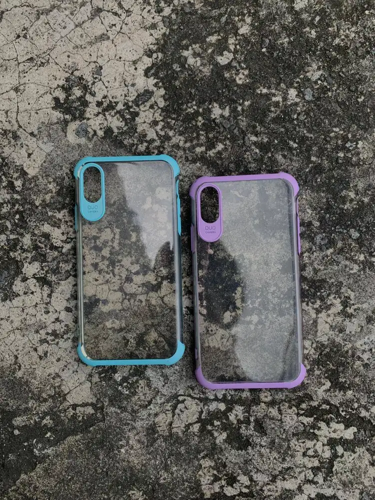 Softcase Side Transparant Half Platting Colour iPhone X/XS