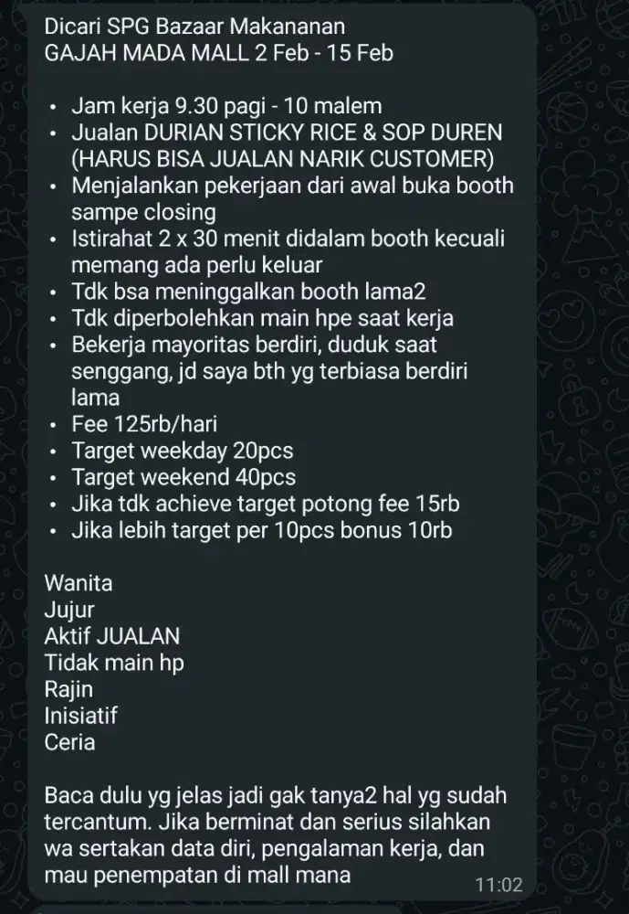 DICARI SPG BAZAAR MAKANAN