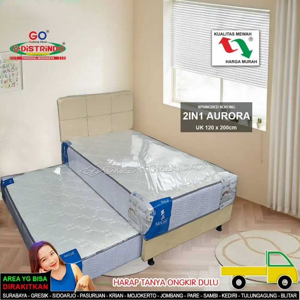 DISTRINDO Springbed Sorong Minimalis / Kasur Sorong 2in1