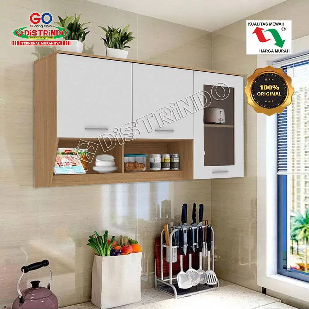 DISTRINDO Kitchen Set 2Pintu Atas / Bawah Rak Dapur Dinding 2Pintu
