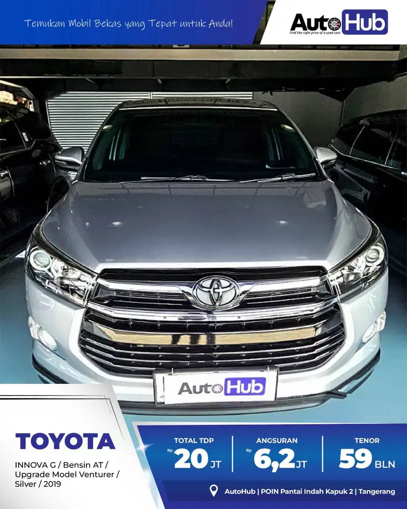 Toyota Innova 2.0 G AT 2019 Silver Metalik Upgrade Venture