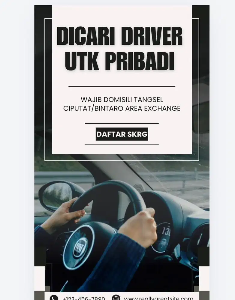 DICARI DRIVER UTK PRIBADI DAERAH TANGSEL BINTARO