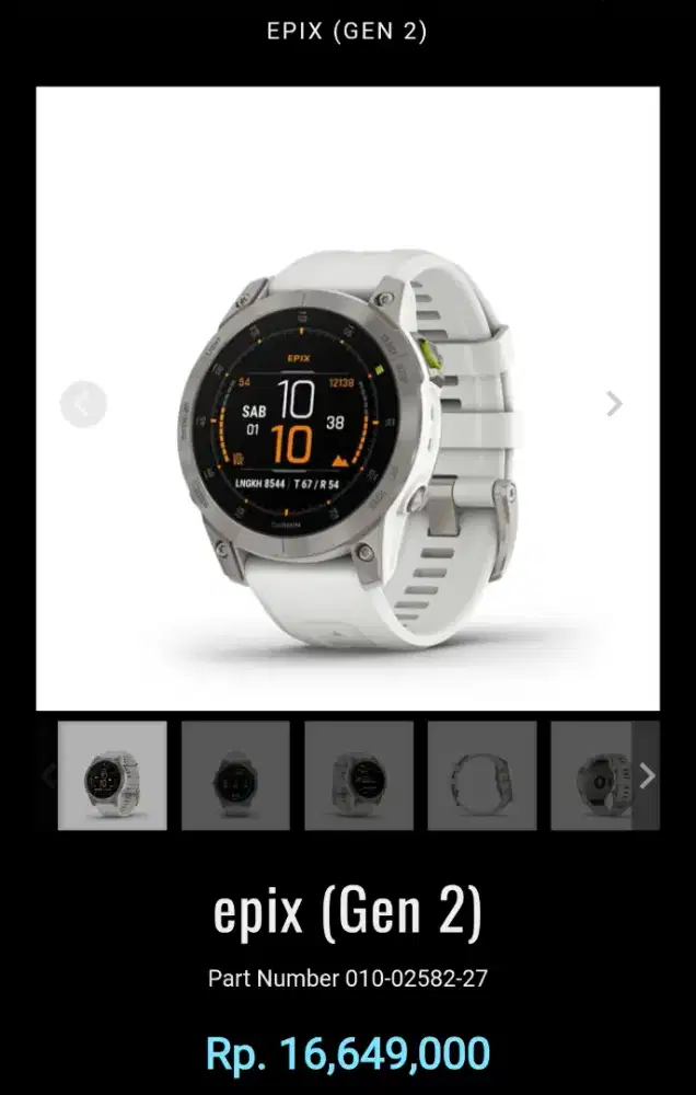 Garmin Epix Shapphire Titanium - White. Garansi