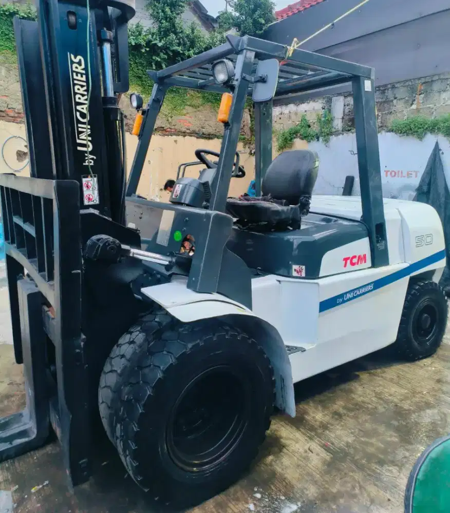 Forklift TCM 5 Ton,Tiang 3 Meter,Matic,Mesin S6S,Ban Double,Tahun 2014