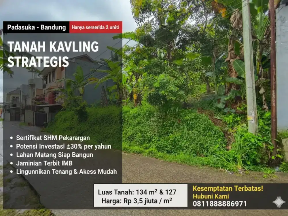 Tanah Kavling SHM Padasuka Bandung - Siap Bangun & Strategis