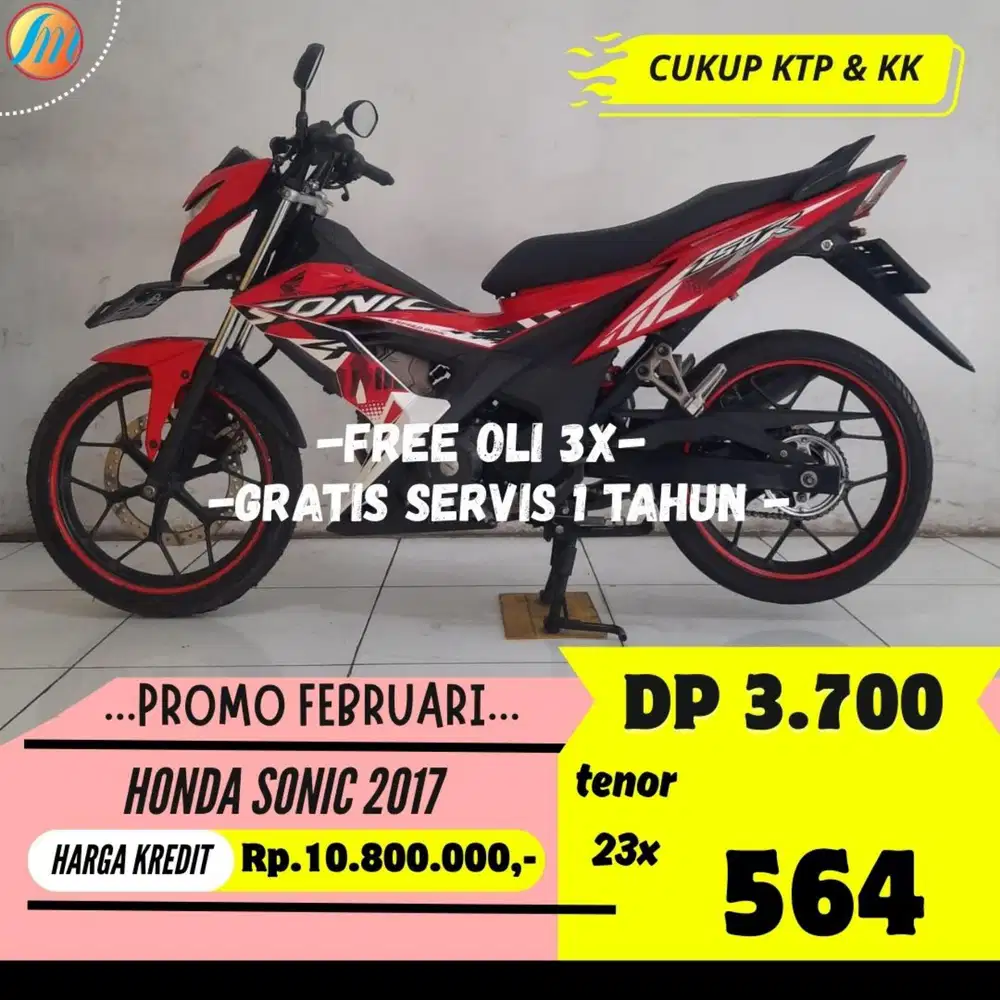 HONDA SONIC 150R 2017 JUAL MURAH CASH KREDIT SEKEN BERGARANSI PAJAK ON