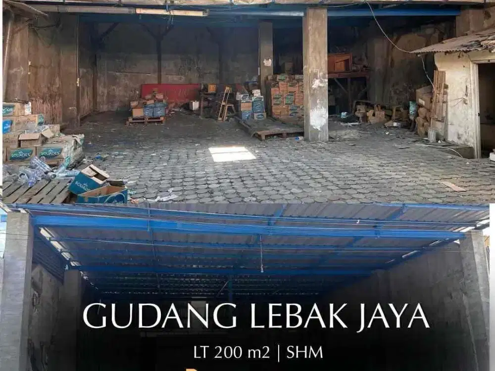 Disewakan Gudang lebak jaya luas  200 m2