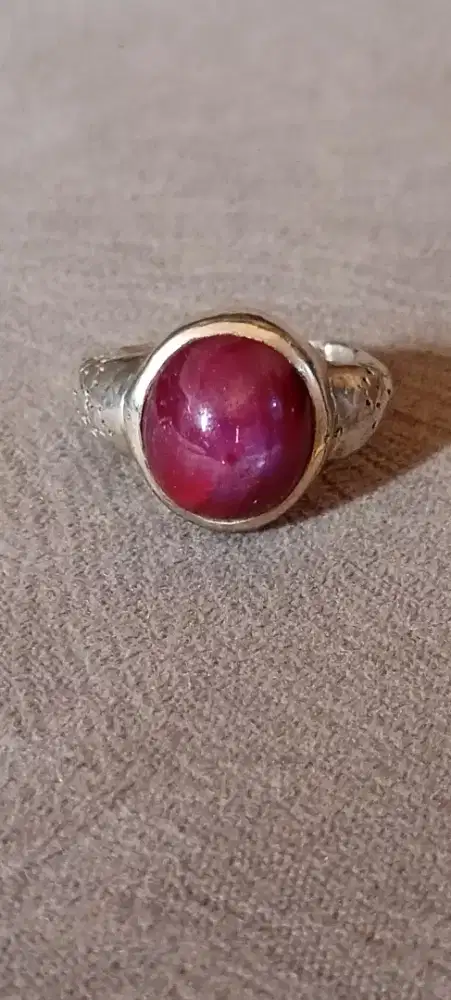 Star & Cat's Eye Ruby Silver Ring