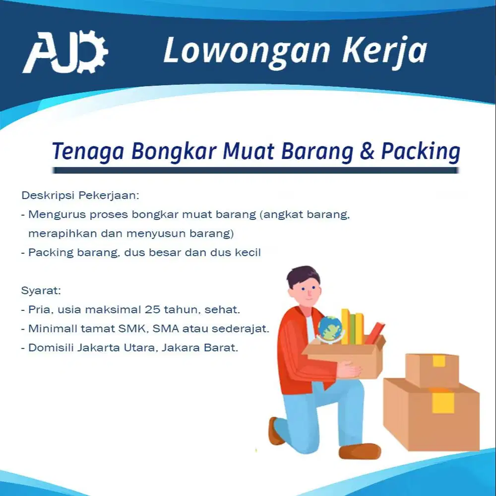 JAKARTA UTARA/BARAT: Tenaga Bongkar Muat Barang & Packing