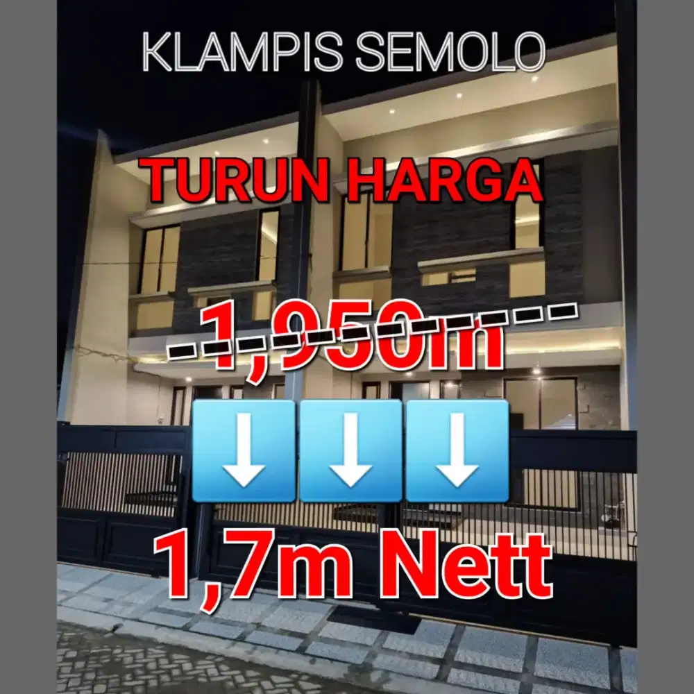 DIJUAL RUMAH KLAMPIS SEMOLO