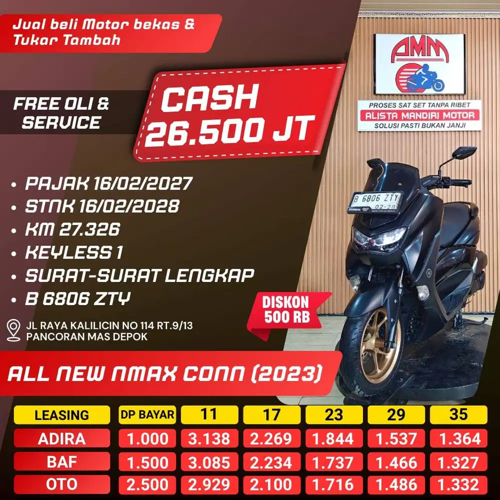 ALL NEW N MAX CONN 2023 DP 1 JUTA PAJAK HIDUP KM LOW KREDIVO INDODANA