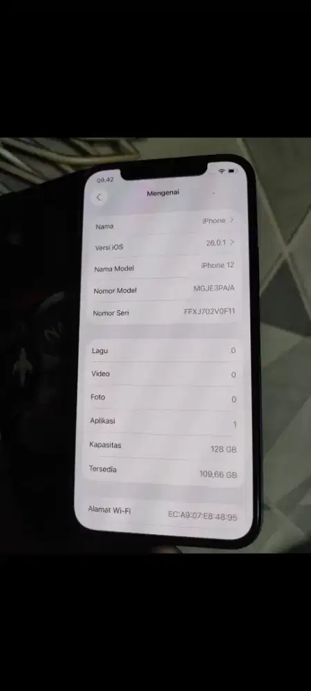 Hp apple iphone 12 ibox 128gb biru persib mulus ori wifi only murah