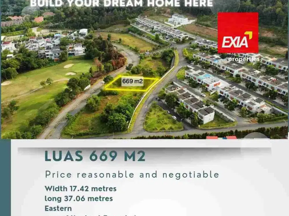 dijual kavling 669m2 Agathis View Golf Batam center