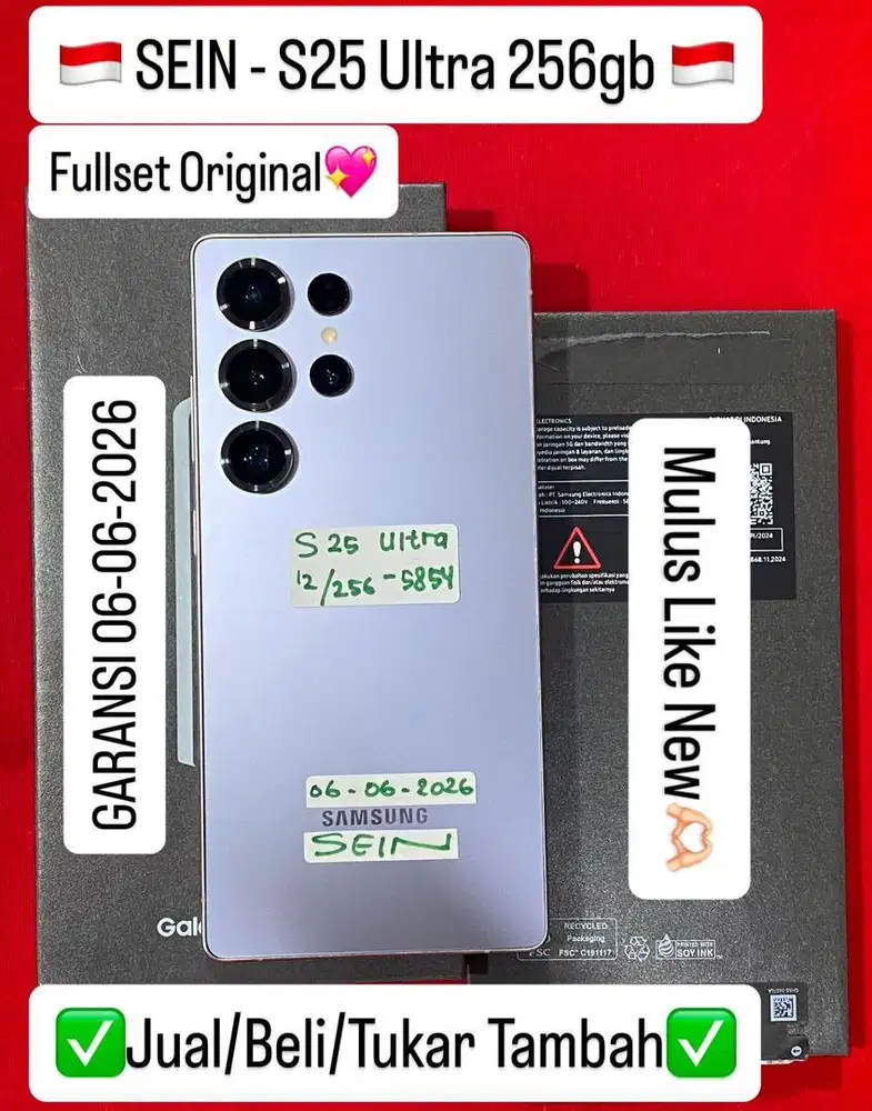 Samsung S25 Ultra 12/256 Gb Titanium Silver Blue  Resmi  Masih Garansi