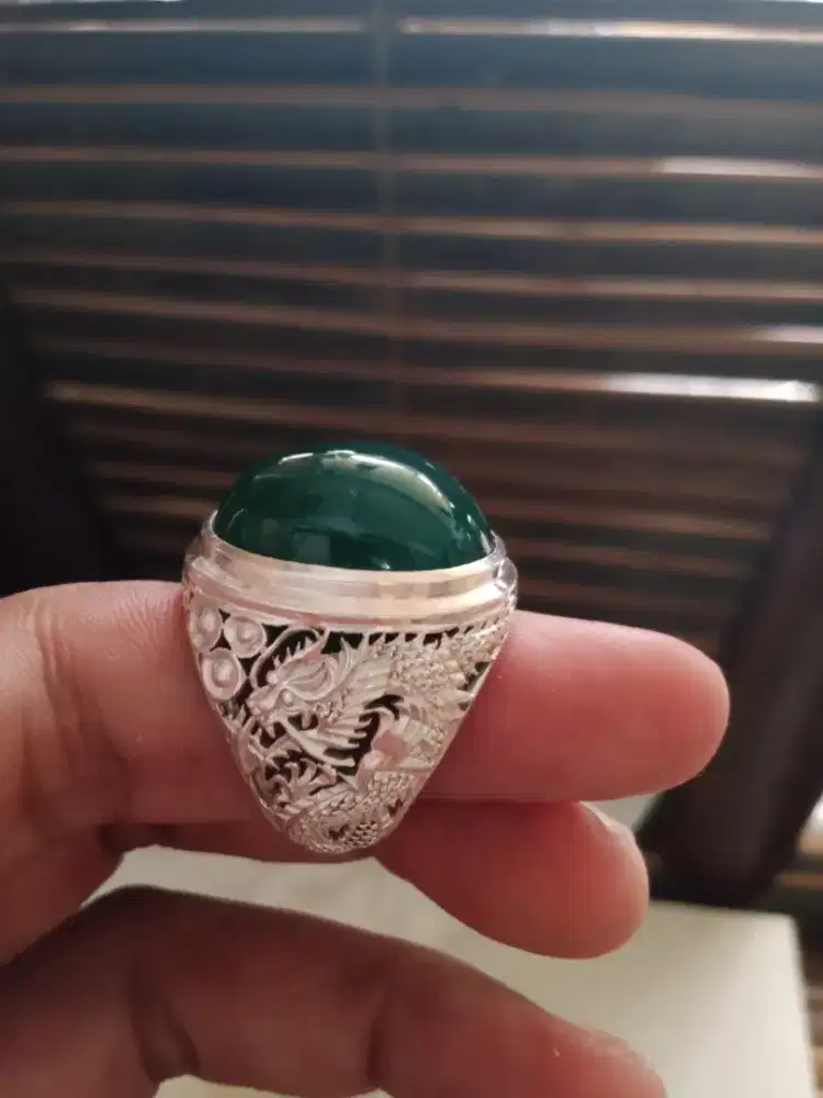 Bacan ring perak Mardani ukir naga
