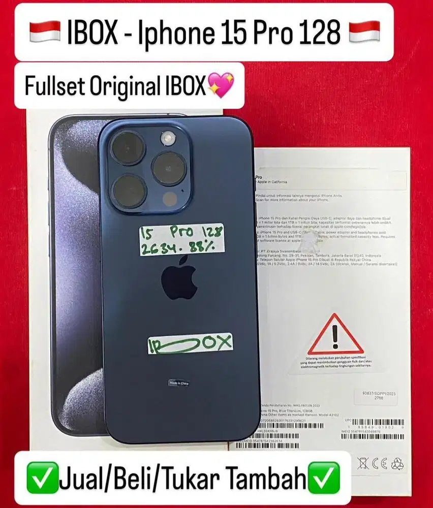 Iphone 15 Pro 128 Biru IBOX
