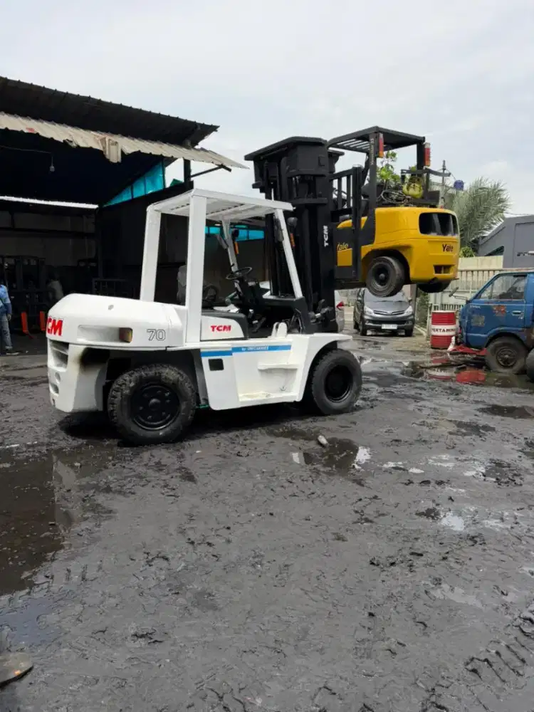 Forklift TCM 7 Ton,Tiang Threelift 6 Meter,Matic,Isuzu 6BG1,Tahun 2019