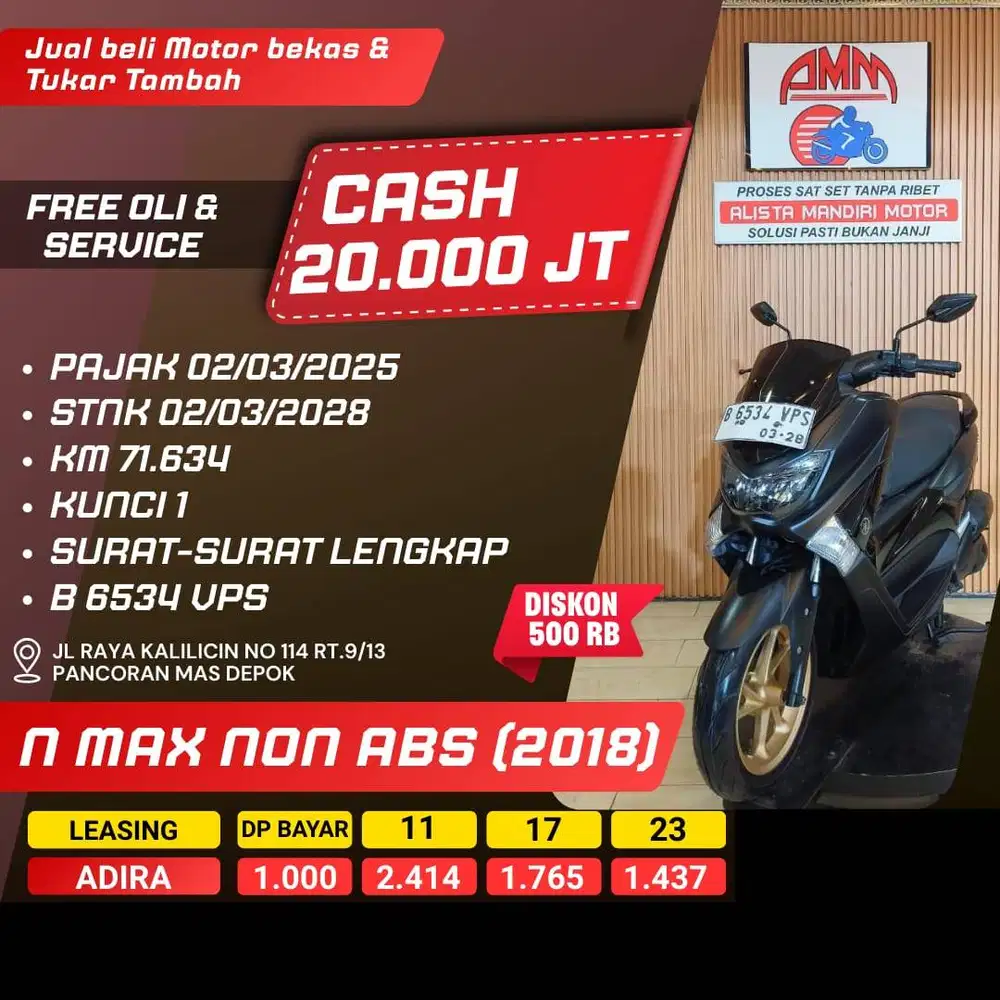 N MAX NON ABS 2018 DP 1 JUTA KREDIVO INDODANA ALISTA MANDIRI MOTOR