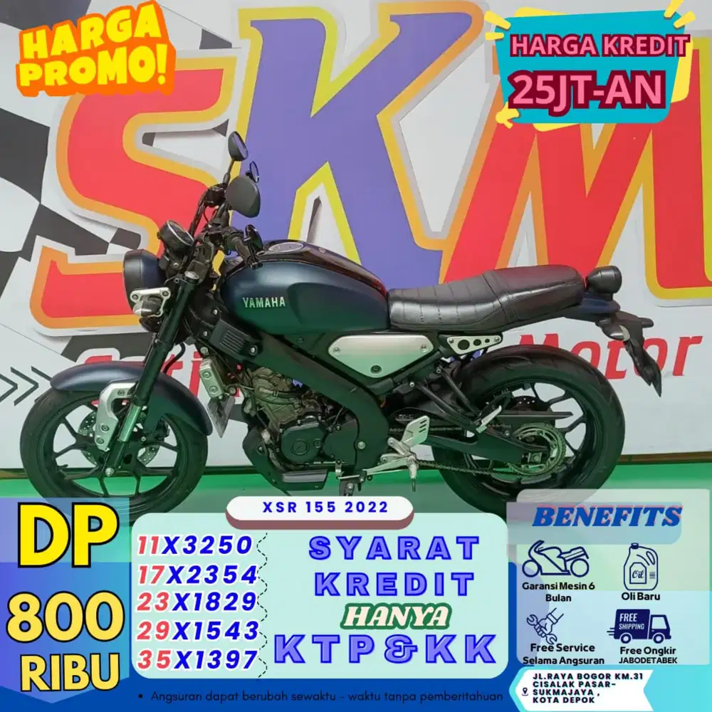 (DP 800 proses hanya KTP&KK) xsr 2022 cash credt