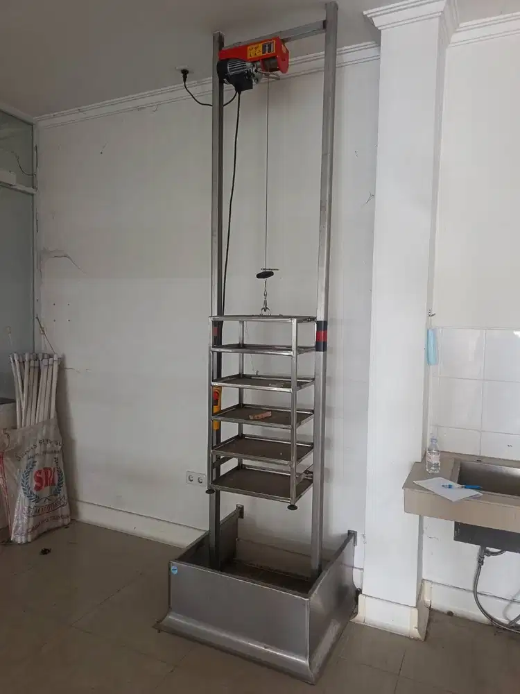 Dijual Lift Barang Stainless 3 lantai HGS-B 200 Micro Electric Rope