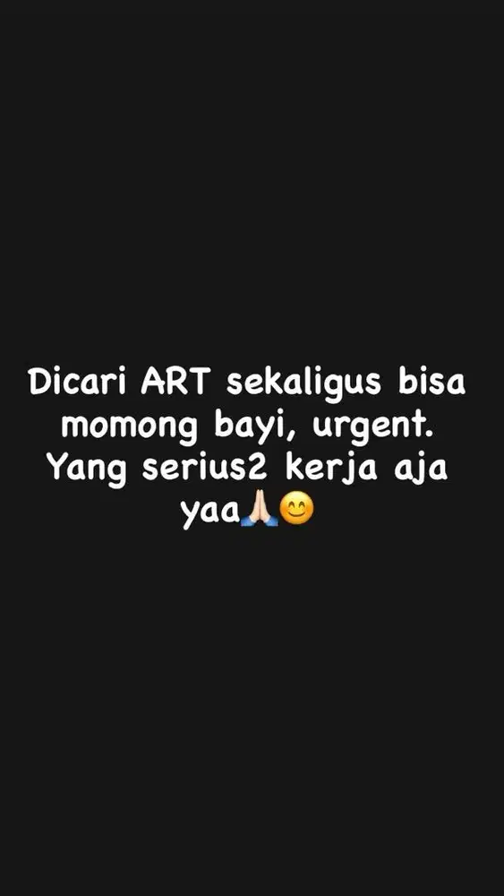 ART sekaligus momong bayi