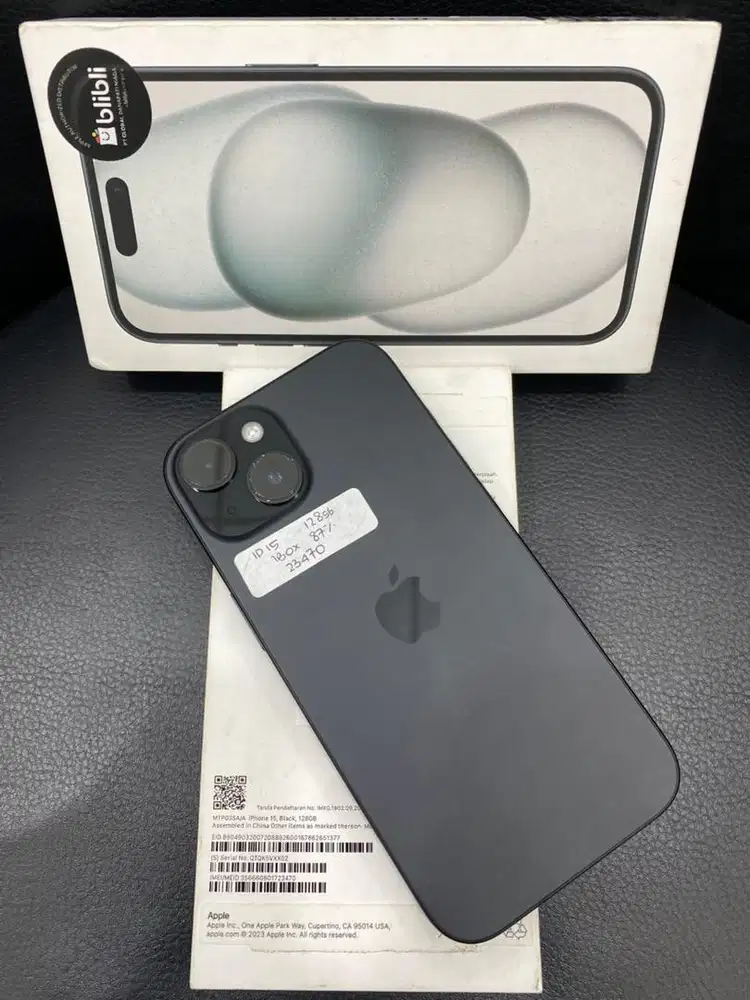 Iphone 15 , Black , 128GB IBox
