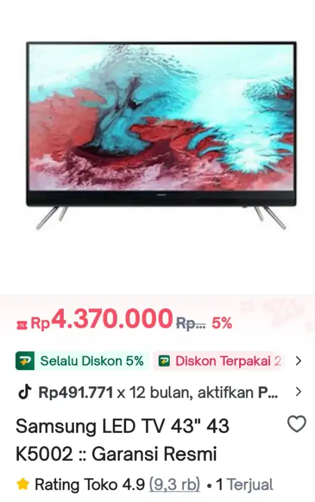 TV 43 inci samsung digital