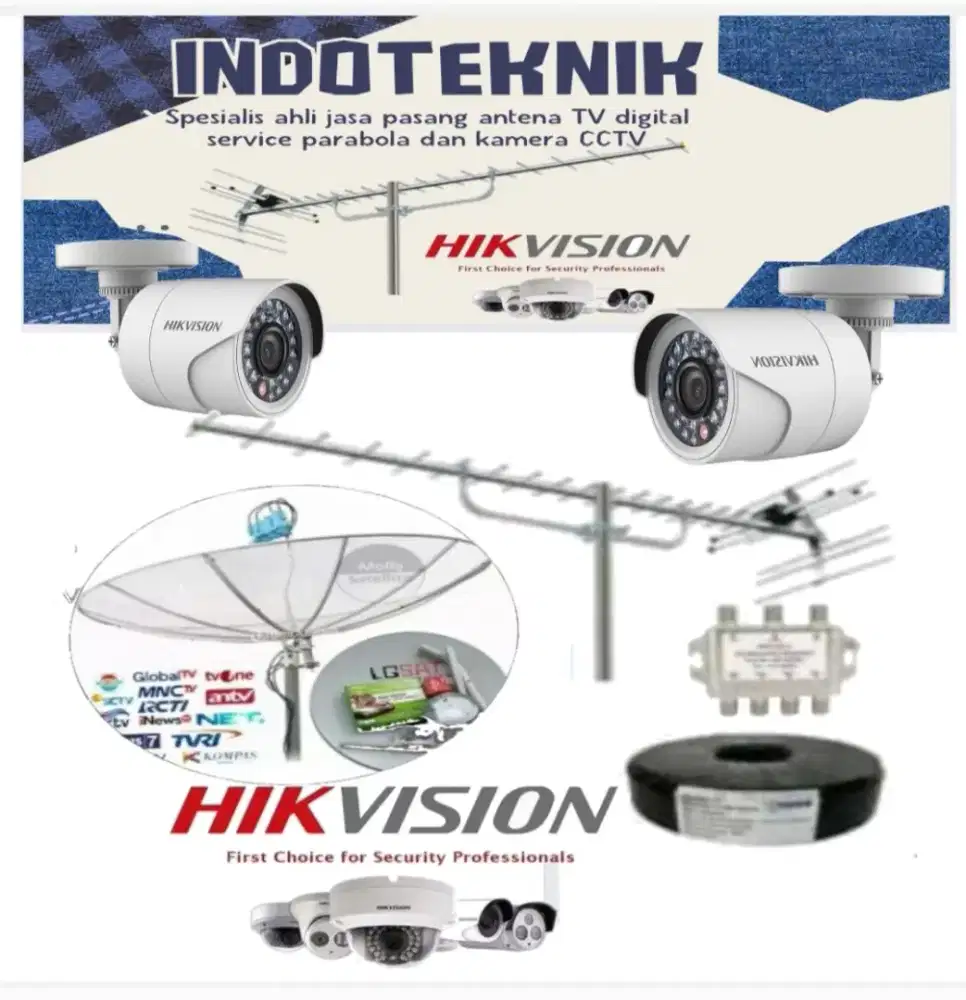 Ahli Jasa pasang antena TV digital service parabola dan camera CCTV