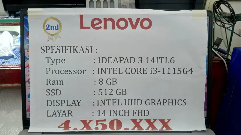 [PROMO RAMADHAN] LENOVO IP SLIM 3 INTEL CORE i3-1115G4 RAM 8GB SSD 512