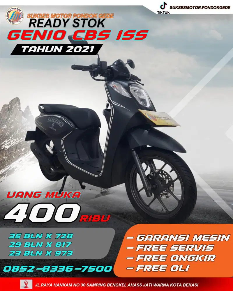 MOTOR BEKAS BERGARANSI HONDA GENIO CBS ISS TAHUN 2021 DP CUMA 400 RIBU