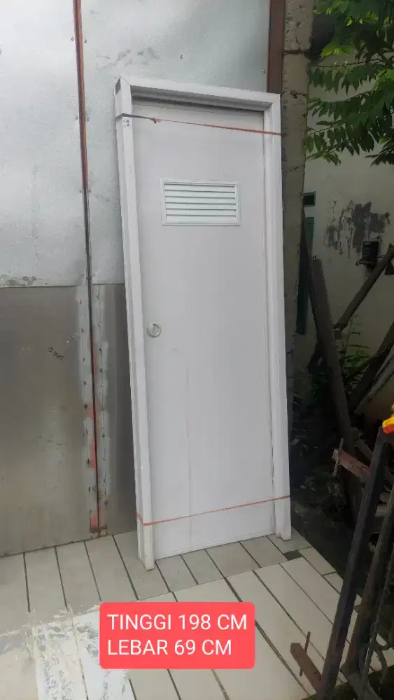 PINTU KUSEN KAMAR MANDI PVC 195X69 BEKAS SEKEN COPOTAN