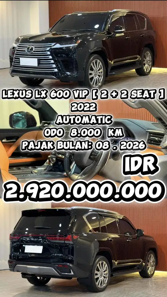 [ ODO 8.000 KM ] LEXUS LX 600 VIP 4 SEATER 2022 SIAP LANGSUNG PAKAI