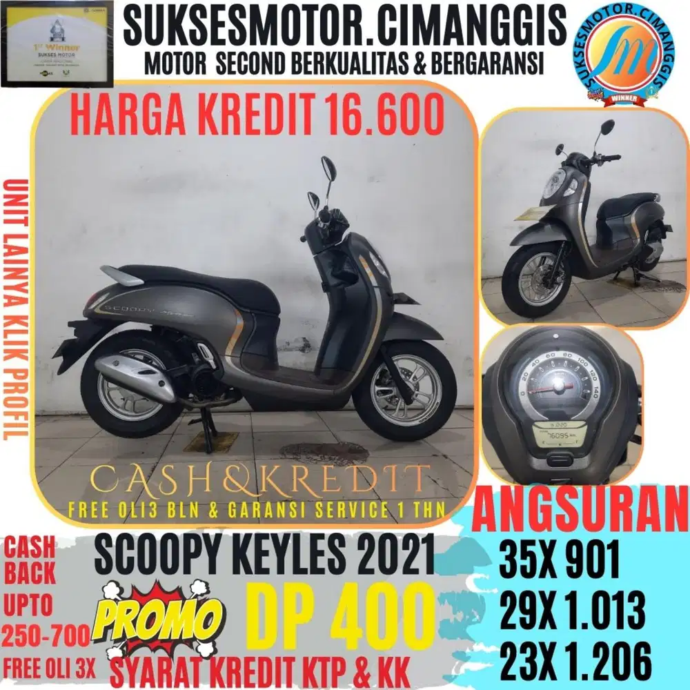DP 400 SCOOPY KEYLES PROMOTERMURAH CASHBACK UPTO700RBU FREEOLI3X