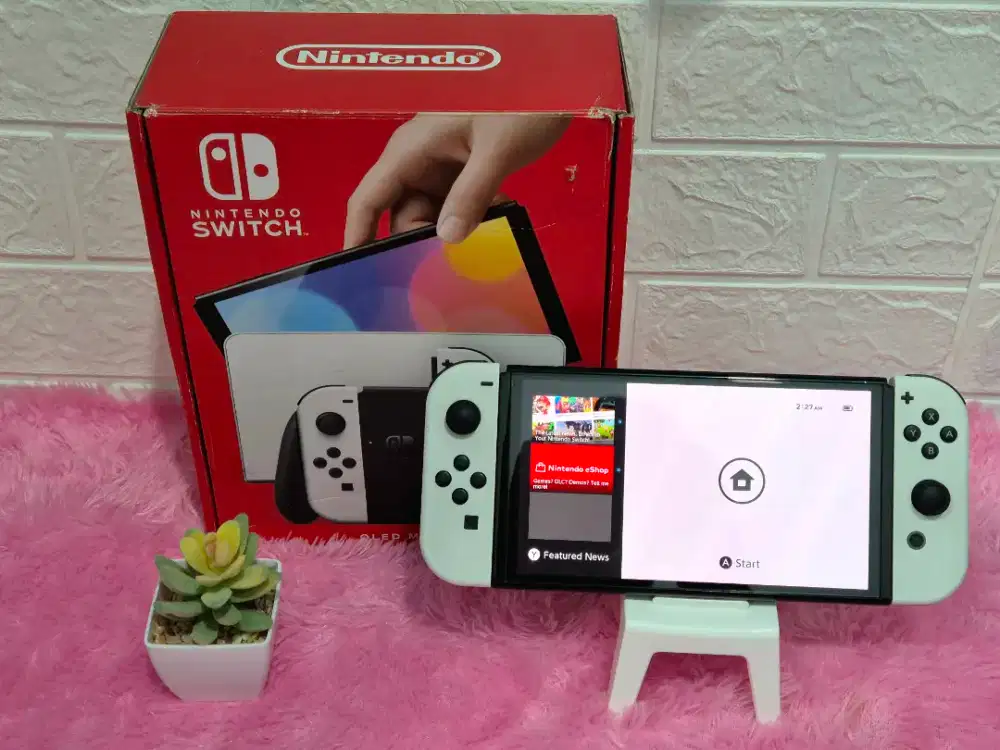 Nintendo Switch OLED White Mulus Lengkap