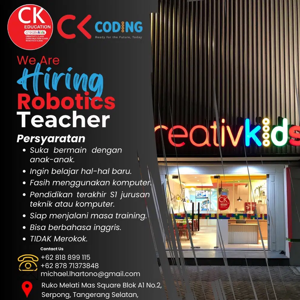 Lowongan Guru Les Robotik