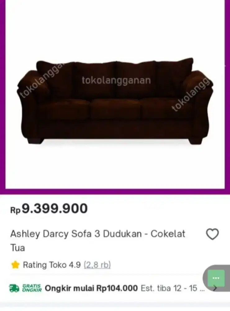 Jual murah sofa tamu Ashley Darcy seat 322