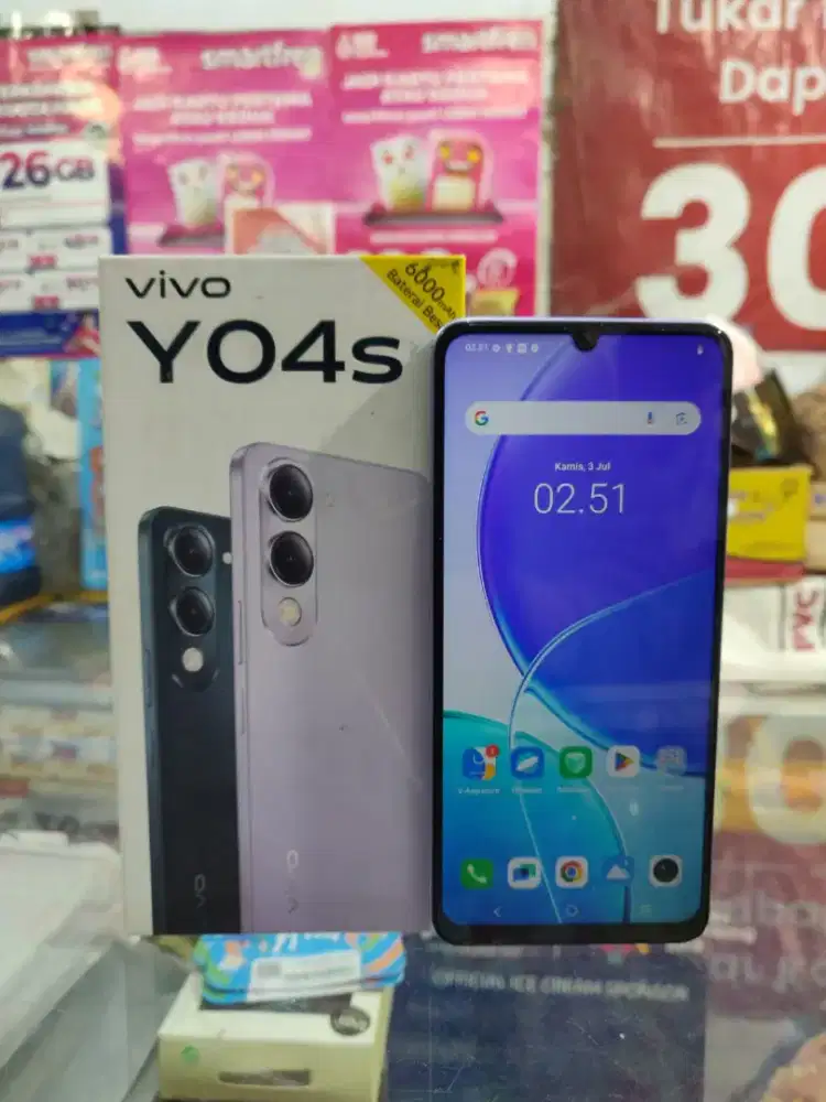 Vivo Y04s ram 4+4/64gb lengkap