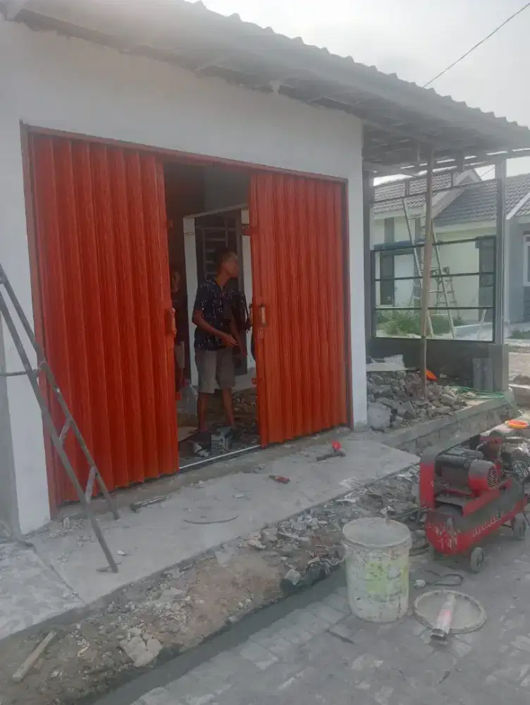 Folding gate rolling door pagar cutting dll