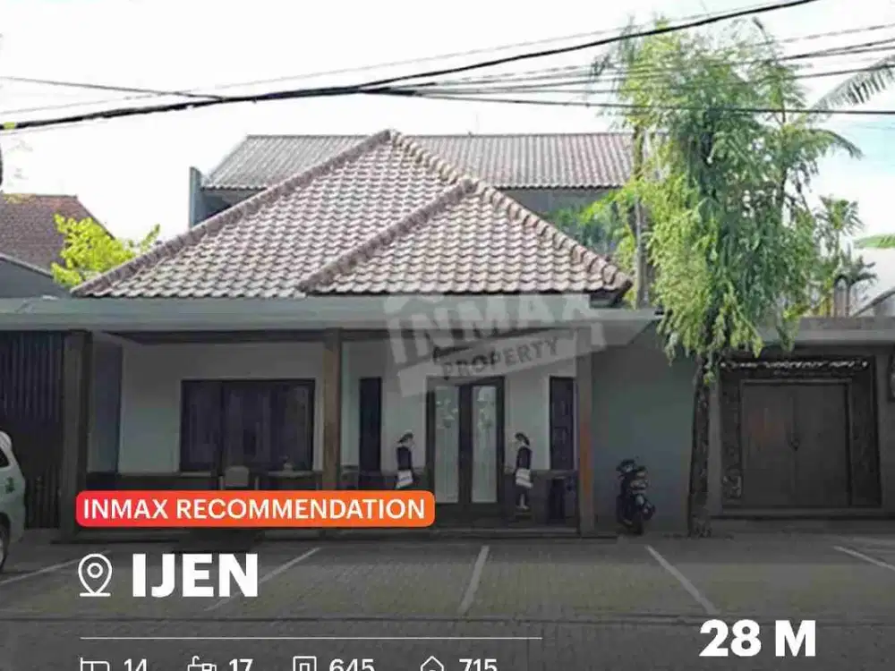 Guest House Aktif Lokasi Strategis Di Jl. TGP Ijen Malang

Spesifikasi : 

Luas Tanah : 645m²

Luas Bangunan : 715m²

Tingkat : 3

Kamar Tidur : 14

Kamar Mandi : 17

PLN : 33000 Watt

Air : PDAM

Carport : 6

Hadap : Utara

SHM

Harga 28 Milyar Nego