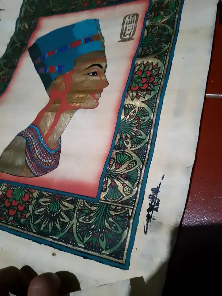 Jual koleksi lukisan Mesir asli bahan papyrus ada 2lukisan jual cepet