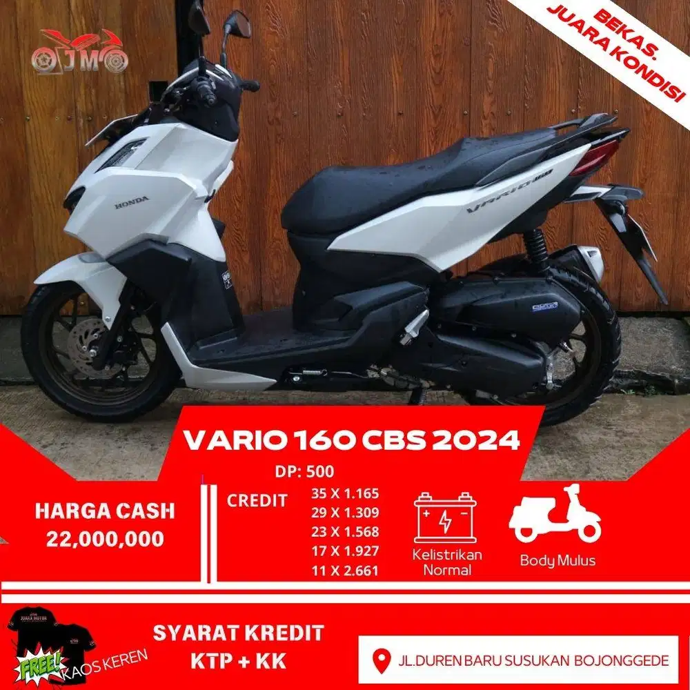 VARIO 160 CBS 2024 LIKE NEW PAJAK PANJANG SIAP PAKAI GK ADA KENDALA